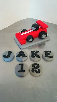 Handmade Edible Fondant Racing Car - Birthday Cake Topper Decoration • £15