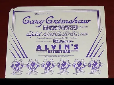 Gary Grimshaw Music Posters Exhibit Alvin's Detroit 1985 Orig Flyer Mc5 Stooges • $49.95