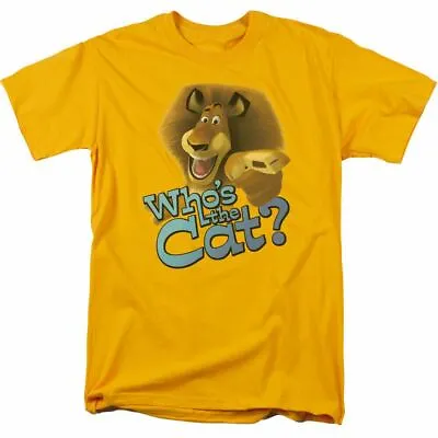 Madagascar Whos The Cat T Shirt Mens Licensed Movie Tee Alex The Lion Gold • $13.99