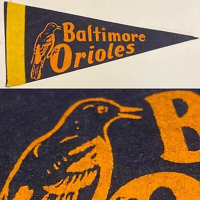 1960s Baltimore Orioles Mini Pennant Mlb Baseball 4x9 Maryland O's Vintage Re • $29.95