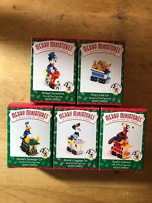 Set Of Five Merry Miniatures Disney Train Hallmark Ornaments • $24.99