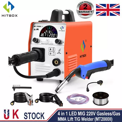 £159.99 • Buy 4 In 1 200A MIG Welder 220V DC Inverter Gas Gasless MMA/ARC TIG Welding Machine