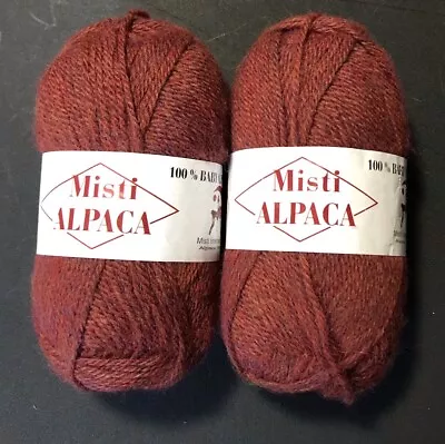 100% Baby Alpaca Sport Yarn 2 Skeins (50g /ea) Rust Heather Misti Alpaca Sport • $11.89