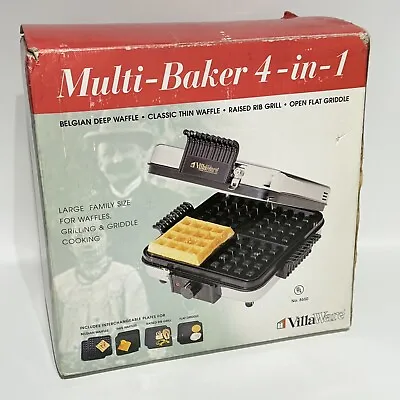 VillaWare 4 In 1 Multi Baker Belgian Waffles - Grill - Griddle Model 8550 • $119.99