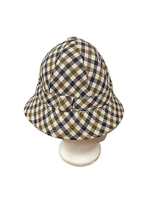 Vintage 70’s Aquascutum Rare 100% Pure New Wool Check Bucket Hat 53cm 6.5” MINT • £91.69