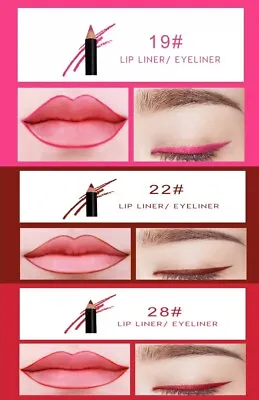 £1.99 • Buy Double Head Lasting Lipstick & Lip Liner Pen Matte Red Plum Coral Pink Black