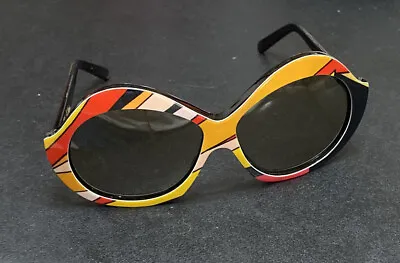 Emilio Pucci 1960’s Large Oversized Black/Orange/Red Psychedelic Sunglasses VHTF • $1250