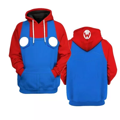 The Super Mario Bro 3D Hoodies Jacket Hoody Coat Autumn Pullover Sweatshirt • $34.09