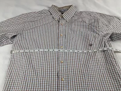 Ariat Pro Series Men's Medium Short Sleeve Plaid Button Up Shirt • $25