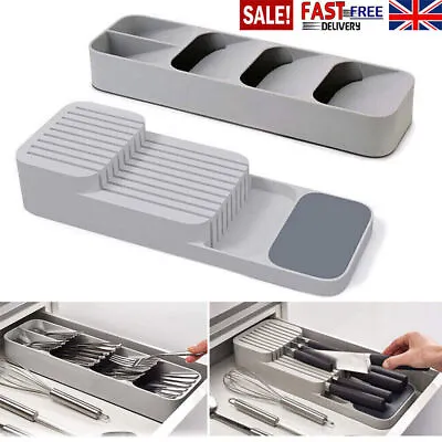£15.89 • Buy Compact Cutlery Organiser Utensil Drawer Tray Cutlery Insert Kitchen Tidy Holder