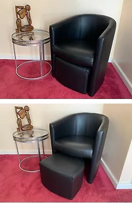 £75 • Buy Black Tub Chair With Stool