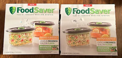 2- FOODSAVER 5-cup Vacuum Container Set With Lids (2-pack In One Box 4 Total • $68