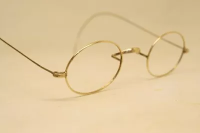 Vintage Gold Eyeglasses Wire Rim 38X28 Ovid Frames Vintage Spectacles Frames • $165