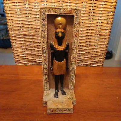 Egyptian Statue God Ra~falcon~creator~blk/gold~ © 2002 Verones~summit Collection • $45