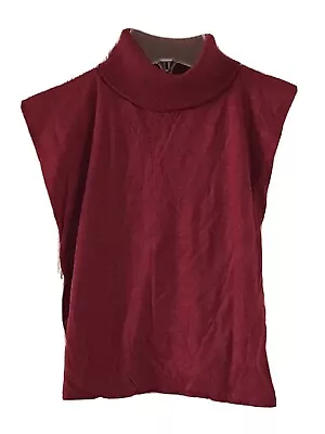 Red DICKEY Faux TURTLENECK Tank Mock Collar Top Womens • $9.99