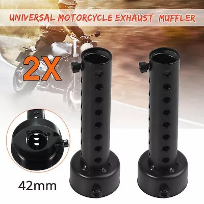 2Pcs 42mm Motorcycle Exhaust Silencer MufflerInsert Baffle DB Killer Black AUS • $18.85