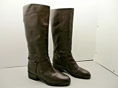 Amanda Smith  Bridle  Brown Leather Pull On Ankle Strap Riding Boots Size 8.5M • $21.95