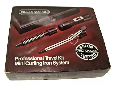 Vintage Vidal Sassoon Professional Mini Curling Iron Brush Set Travel Kit VS-123 • $19.97