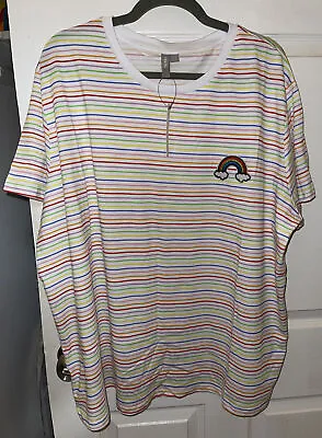 $49.18 • Buy NWT ASOS Curve Rainbow Multicolor Stripe White Patch Tee T-shirt Plus Size US 22