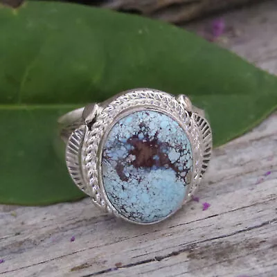 Men's Native American Navajo Golden Hill Turquoise Sterling Silver Ring Size ... • $279