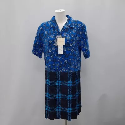 Marni Shirt Dress Women Size Small Blue Floral Check New RMF53-VM • £7.99