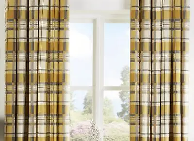 Caravan Curtains Check Lined Curtain For Caravans Ready Made Custom Window Door • £13.95