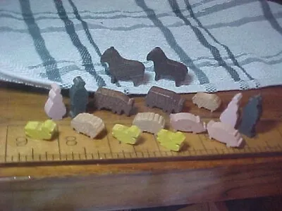 Vintage Miniature Wood Cutouts  Farm Yard Animals People Train Display • $4.99