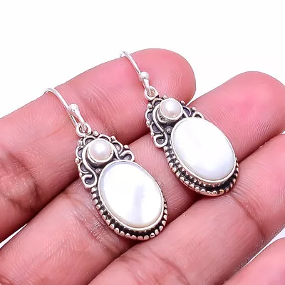 Mother Of Pearl - Australia 925 Sterling Silver Bali Earring 1.56  E_9213_227_29 • $17.93