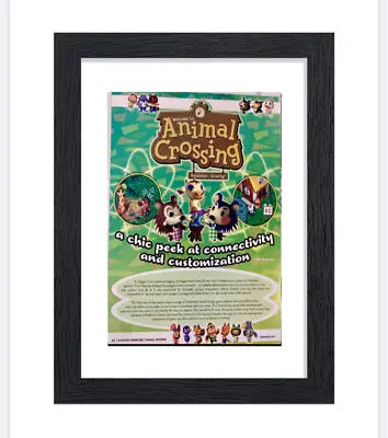 Framed Vintage Nintendo Print Ad Poster 11x14 Animal Crossing • £57.84