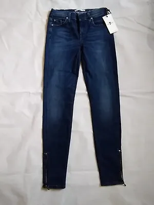 BNWT 7 For All Mankind Jeans 24 Inches Fits Size 6 Skinny Cropped Stretch  • £39.99