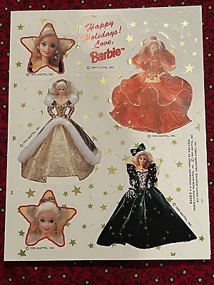 Vintage Stickers Hallmark Barbie - Dated 1995 Happy Holiday Christmas￼ • $2.50