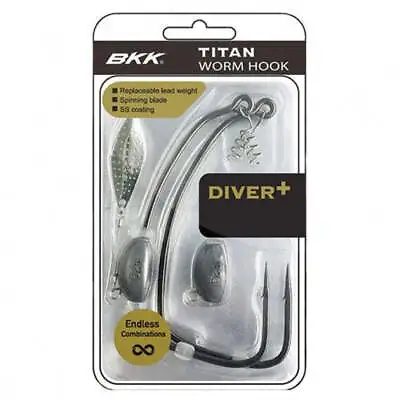 Brand New - BKK Titan Diver Plus Weighted Worm Fishing Hook - Choose Size • $18.05