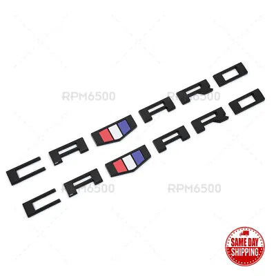 2x CAMARO Car Letter Fender Marker Emblem Badge RS SS ZL1 Z28 Sport Gloss Black • $22.49