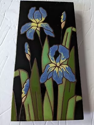 Vintage Besheer Art Tile Iris Flowers Hot Plate Trivet • $19.99