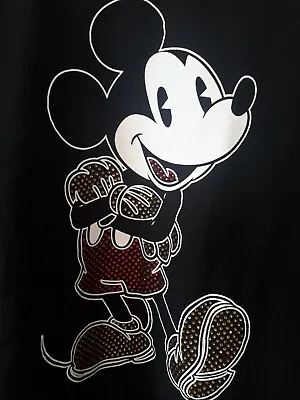 £2.99 • Buy Disney Mickey Mouse Black Embellished Sweater Jumper Size  Small 16 