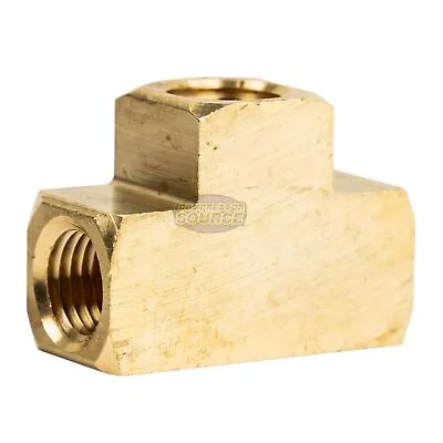 1/4  FNPT Brass Tee Pipe Fitting .25  T-Fitting Solid Brass Connector • $7.95