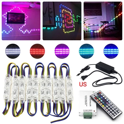 $11.39 • Buy RGB 5050 3LED Module Strip Light Waterproof For Store Counter Window Lamp Decor