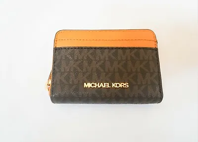 Michael Kors Jet Set Travel MD ZA Card Case Wallet PVC Solid MK Signature $148 • $49.80