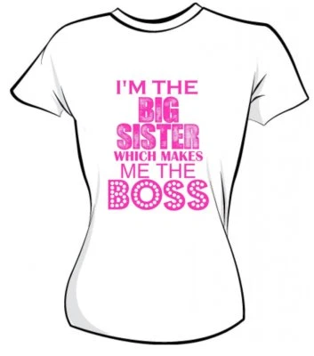 £1.25 • Buy Big Sister  I'm The Boss Iron On T Shirt Transfer Light & Dark Fabric