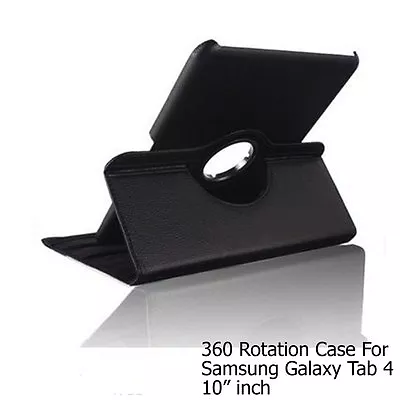  For Samsung Galaxy Tab 4 10.1  Screen Protector/ Black PU Leather Case Cover • $13.99