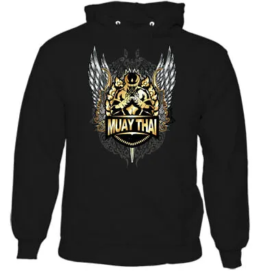 MUAY THAI HOODIE UFC MMA Martial Arts Training Top Gym TIGER Glove Fighter Mens • £24.49