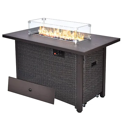 42'' Propane Gas Fire Pit Table Patio 50000 BTU Firepit Outdoor W/ Cover • $215.99