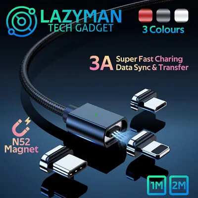 3A Magnetic Fast Charging Data Cable Cord Charger For Type-C Micro USB IPhone AU • $8.25
