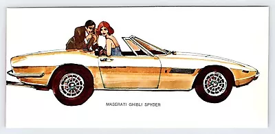 1969 MASERATI GHIBLI SPYDER CAR Vintage 3.5 X7.5  Magazine Clipping 1960's SAL4 • $1
