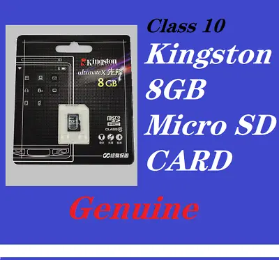 100% Brand New Genuine Kingston 8GB Class10 SDHC Mirco SD TF Card • $9.99