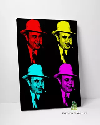 Pop Art Al Capone Canvas Art Wall Art Mafia Gangster Picture Print Decor -E204 • £10.18