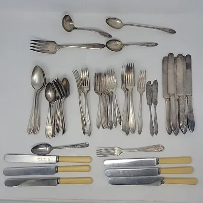  60pcs Vintage Oneida Community Plate Assorted Silverware  Adam Pattern  • $49.95