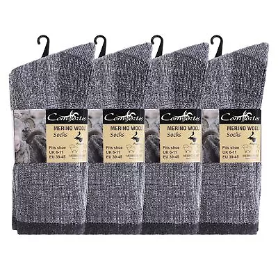 3/6/12 Pairs Mens Lambs Wool Socks Merino Winter Warm Hiking Work Lot UK 6-11 • £16.95