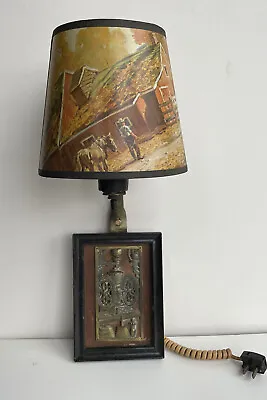 Vintage Handmade Wall Sconce Light Country Barn Horse Wagon Brass Mill OOAK • $29