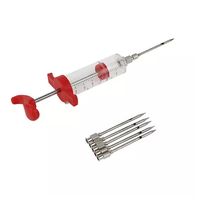 BBQ Meat Syringe Marinade Injector With Needles Turkey Syringe Sauce Inject AP_ • £5.24